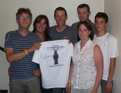 Ontmoeting Lance Armstrong tijdens Tour 2009 te Sion